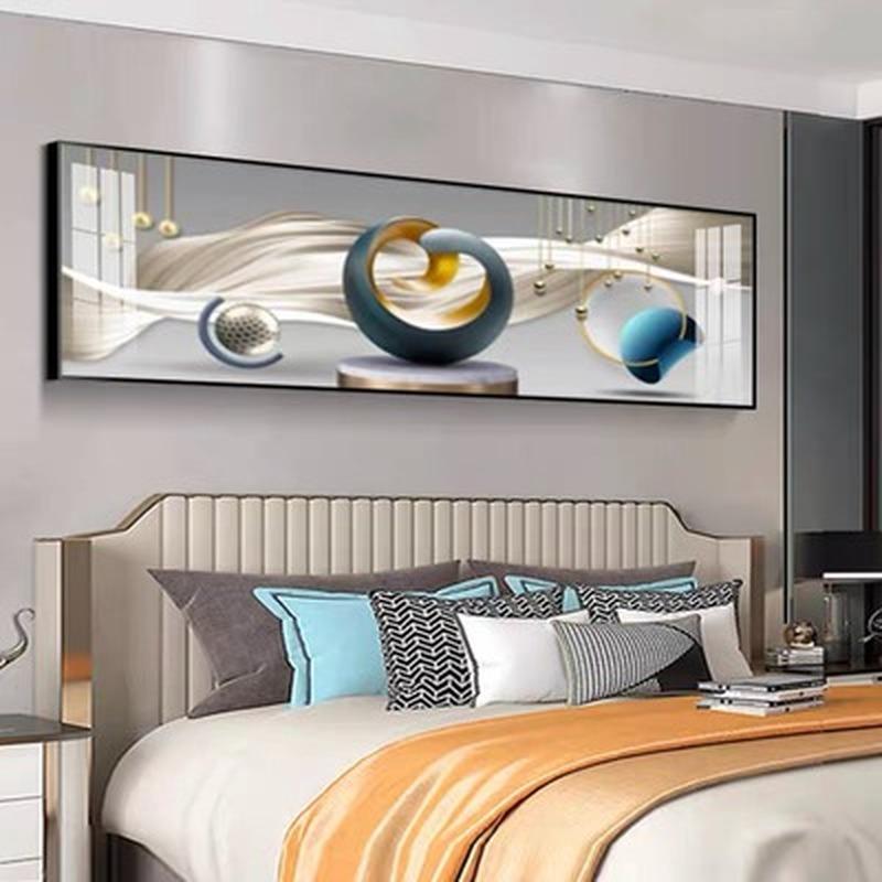 Современный минималистичный абстрактный геометрический декоративная живопись, светлая роскошная спальня, фон, настенное искусство, эстетическое украшение, постер
