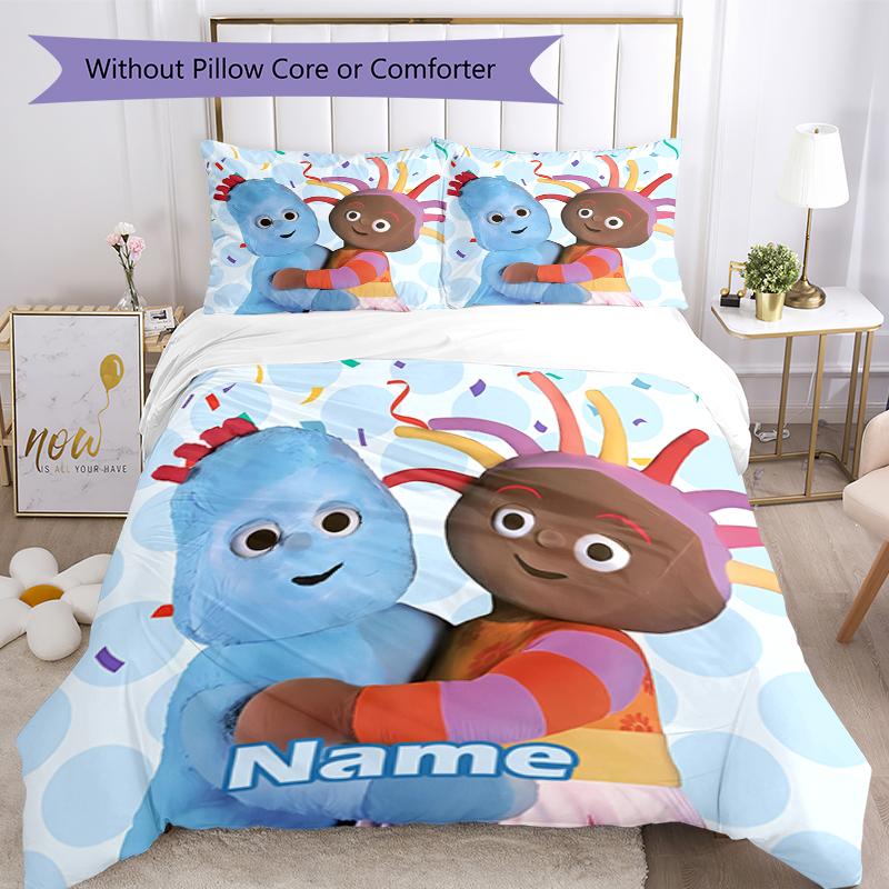 3pcs Custom Name In the Night Garden Bedding Set Duvet Cover Closure Includes 1 Duvet Cover & 2 Pillowcases, Soft and Comfortable for All Seasons.