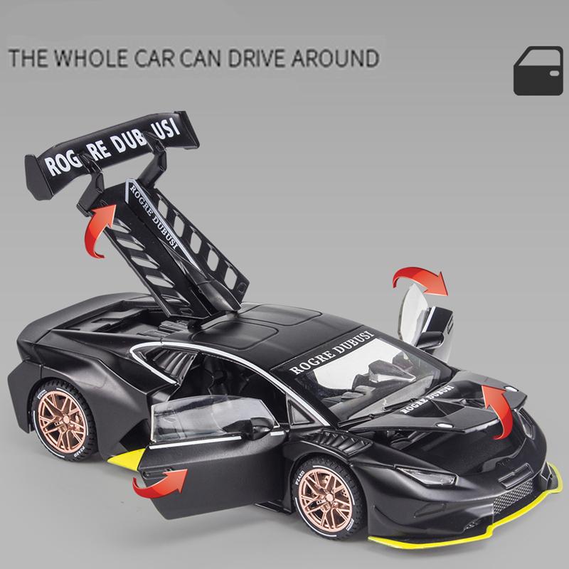 Масштаб 1/32 HURACAN ST EVO, литая под давлением модель автомобиля, игрушечный автомобиль с откатным механизмом, звуком и светом для детей, коллекция подарков для мальчиков и девочек