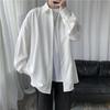 Мужские корейские модные рубашки с длинным рукавом, мужские рубашки в стиле Харадзюку, мужские рубашки на пуговицах, блузки