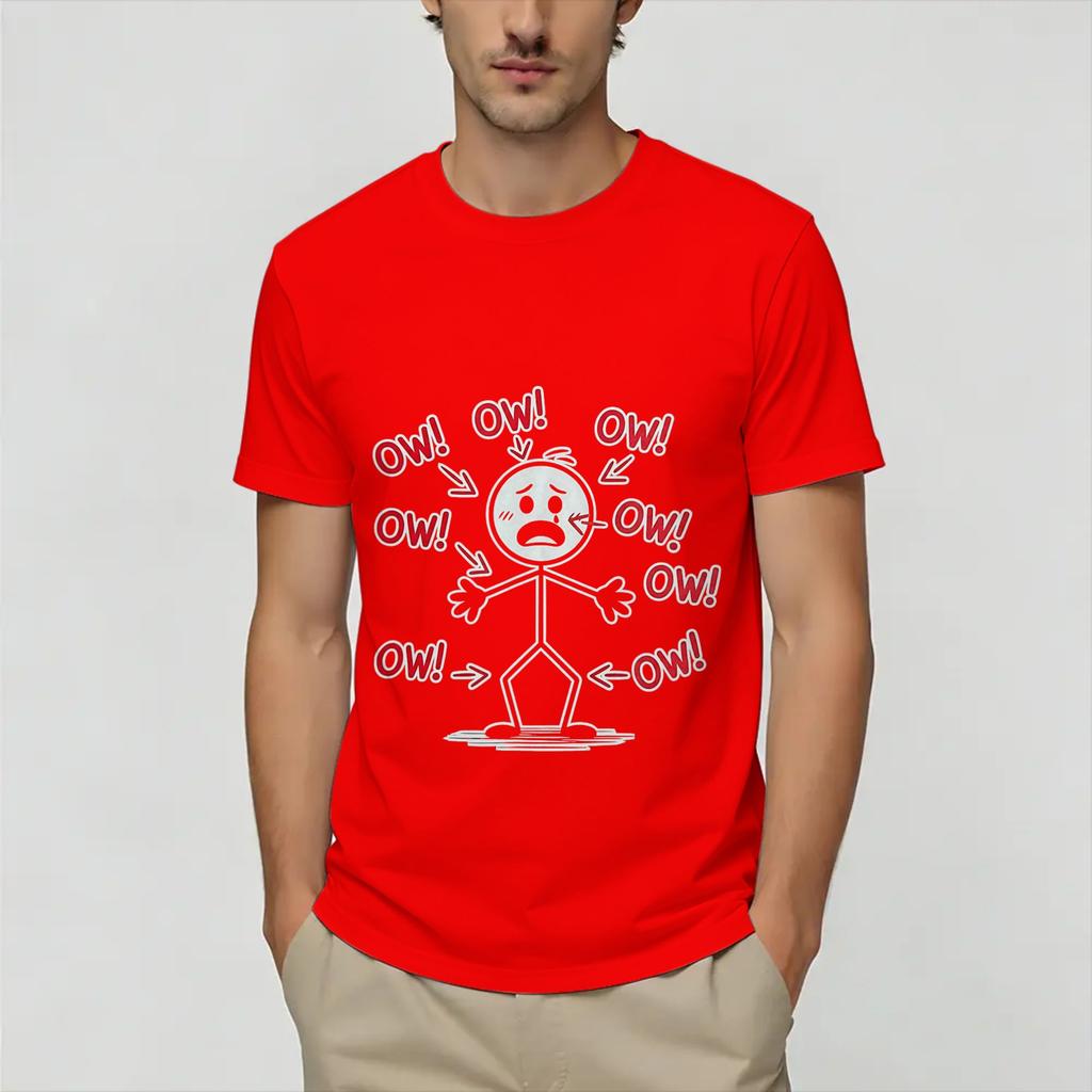Funny Ow Ow Ow Ow Saying Body T Shirts Unisexs 100 Cotton Vintage TShirts Round Collar Tees Short Sleeve Clothing Gift Idea