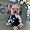 Cat Dog Clothes, Black and White Cow Coat, Fleece and Thicker Warm Cat Dog Autumn and Winter Trend Pet Coat
