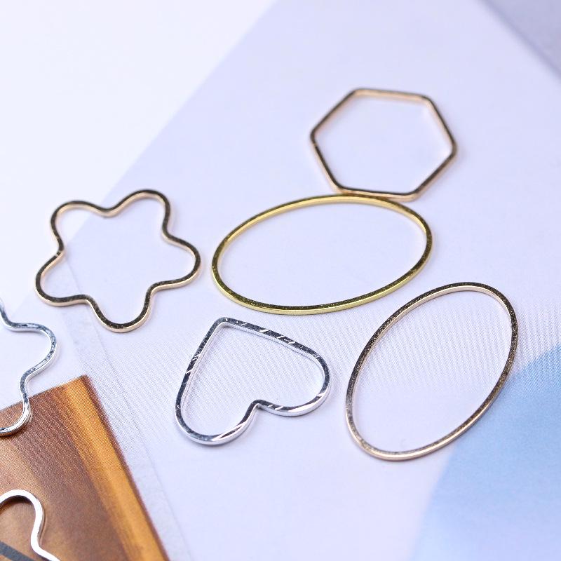 DIY Jewelry Accessories: Geometric Oval and Egg Shape Copper Rings for Earrings