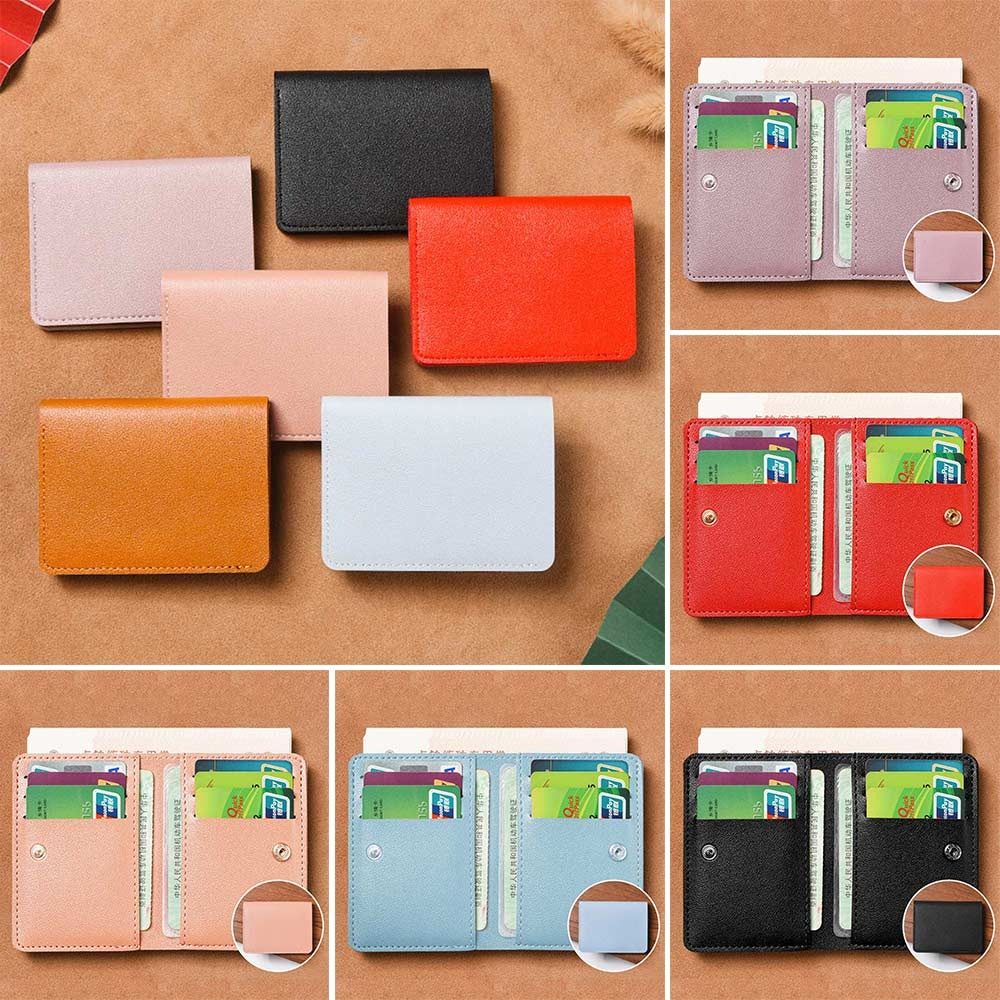 Кожаный кошелек для карт, супертонкий маленький кошелек, многофункциональная сумка для карт для мужчин и женщин