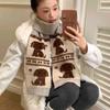 Jacquard Puppy Cycling Neckerchief Fluffy Winter Wool Scarf Cartoon Cat Knitted Scarf Streetwear