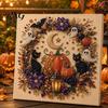 Quirky Halloween Art Projects Ghost Faux Pearl DIY Kit, Spooky 3D Bead Festive Kit Painting Crafts, Gothic Wall for Adults Beginners Creative