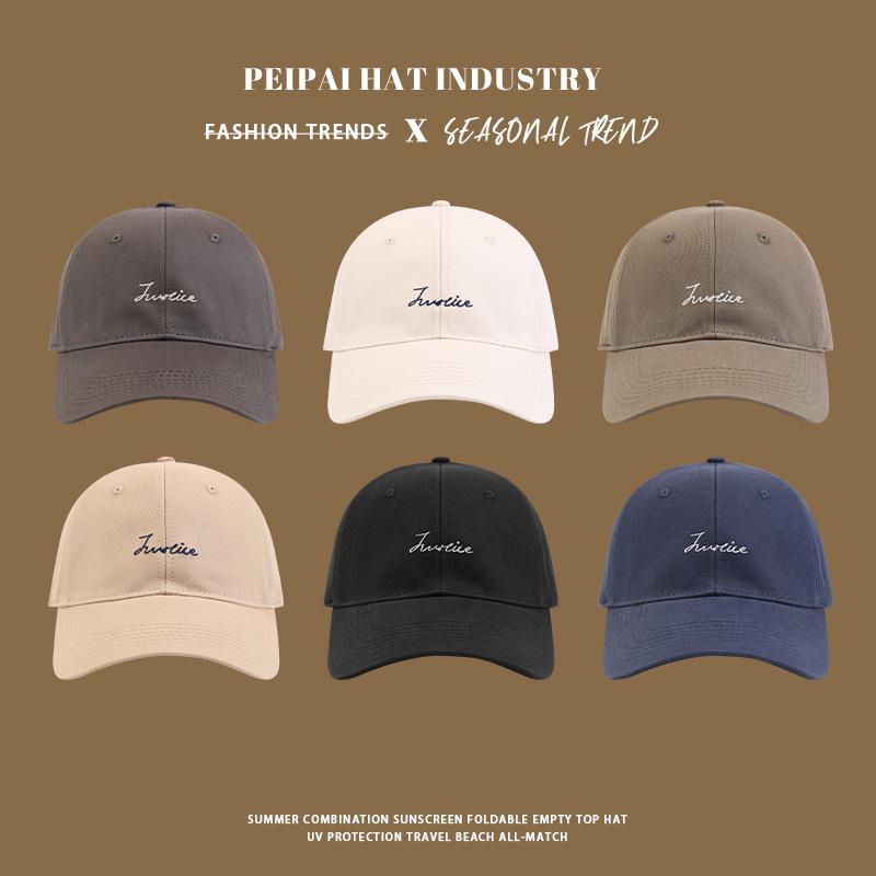 Female big head circumference showing face small baseball cap Korean version versatile couple cap men