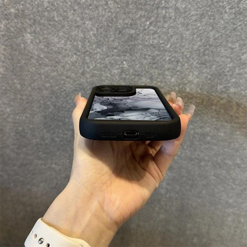 Чехол с мраморным узором для iPhone 15 Pro Чехол для iPhone 11 12 13 14 Pro Max Mini XR XS 7 8 Plus SE2 Матовый противоударный чехол