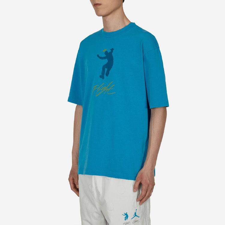 Air Jordan x Union Crossover SS22 Однотонный Печать Персонажа Алфавита Круглый Вырез Короткий Рукав Азиатское Издание Синий Мужской DM2840-483