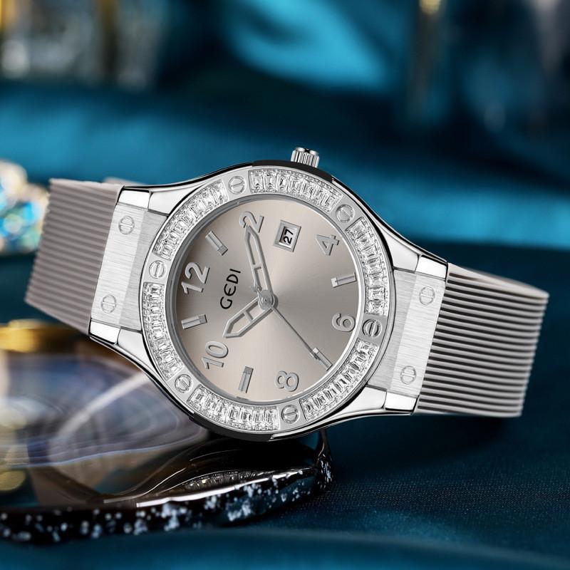 Fashion Silicone Quartz Watch For Ladies With Date Display And Water Resistance