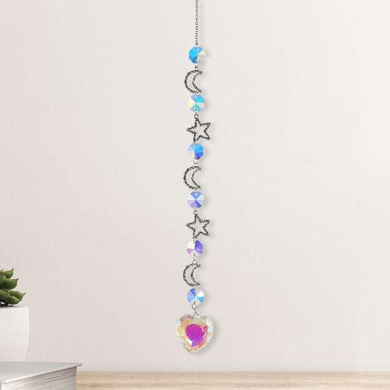 Stars Moon Sun Catcher Hanging Planets Ornament Prismatic Sun Catcher Rainbow Maker for Outdoor Garden Home Wall Decoration