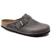 Birkenstock Бостон Кроссовки унисекс с мягкой стелькой из промасленной кожи, узкие, серые 1013256