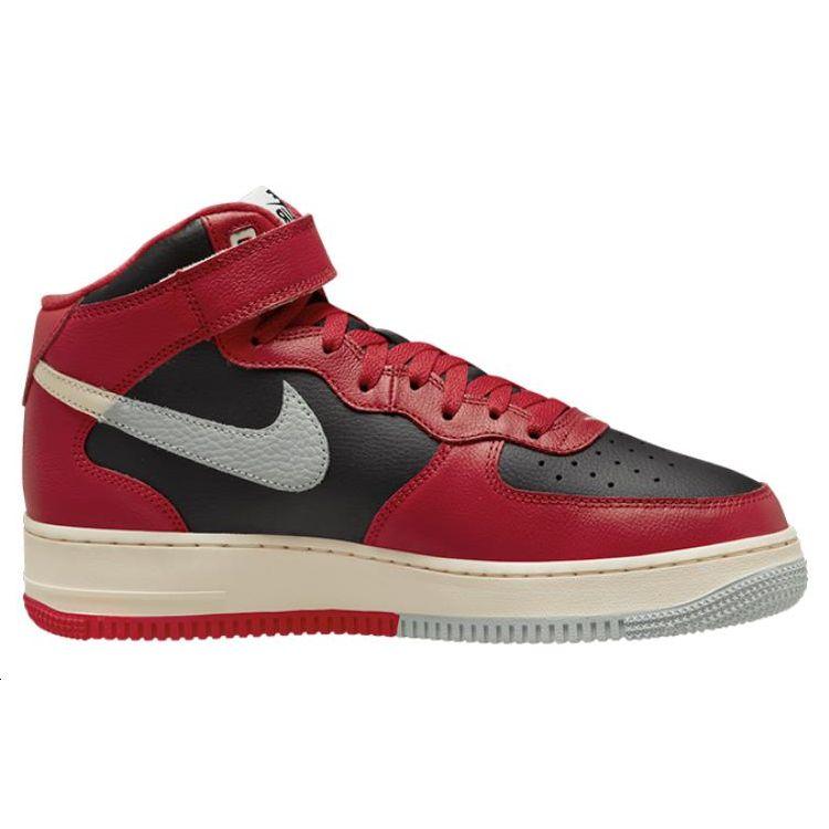 Nike Air Force 1 Mid 07 LV8 Split - Университетские красные черные мужские кроссовки кокосового молока светло-серебристые DZ2554-001