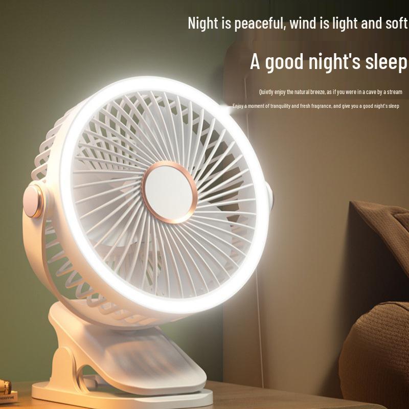 F70 Clip-On Fan with Night Light for Home, Dorm, and Outdoor Use