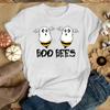 Летняя футболка с коротким рукавом Femme Funny Boo Bees Letter Print TSshirt Casual T Shirt Women Sexy Tops Harajuku Kawaii Clothes