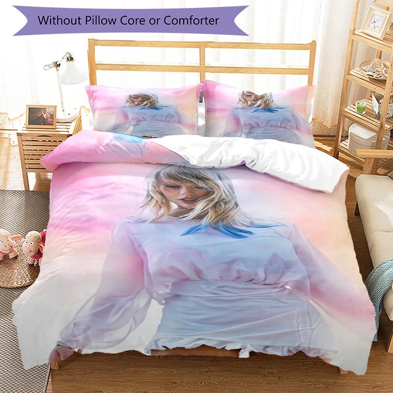 3pcs Taylor Swift Bedding Set Duvet Cover Closure Includes 1 Duvet Cover & 2 Pillowcases, Soft and Comfortable for All Seasons.