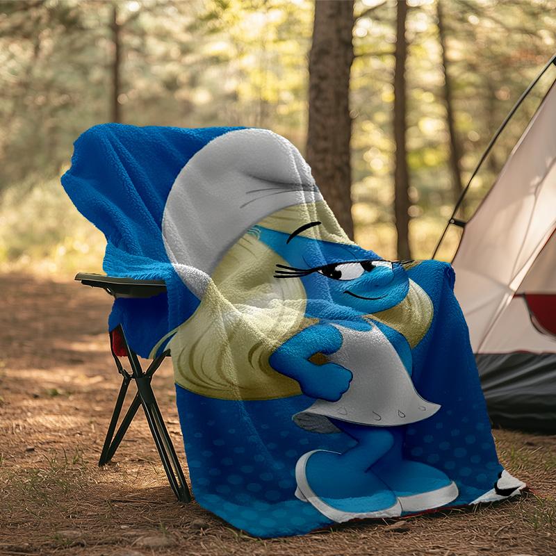Smurfette's Adventure Blanket Flannel Throw for Sofa, Indoor, Camping, Living Room, Office, Chair, And Bed Soft Birthday Gift