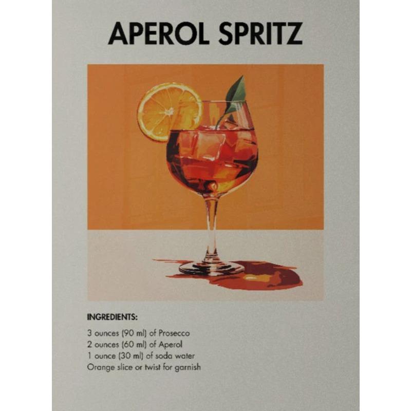 Vintage Cocktail & Espresso Martini Canvas Art Set - no Framed Wall Decor for Living Room, Bedroom, Office, and Bar