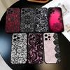 Красивый черный чехол для телефона с принтом из кружева L для iPhone 17, 16, 15, 14, 13, 12, 11 Plus, Pro Max, XS, мягкий силиконовый черный чехол