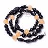 Natural Black Onyx Montana Agate Gemstone Smooth Beads Necklace 7-11 Mm 18" UB-8583