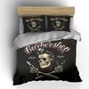 Barbershop Skull Retro Bedding Set Bedding set (1 duvet cover, 2 pillowcases, duvet not included)