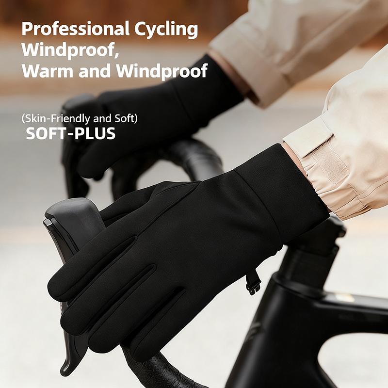 Winter Men's Warm Thick Full Finger Gloves Women Windproof Velvet Lined Anti Slip Glove Fishing Outdoor Sports Motorcycle Riding