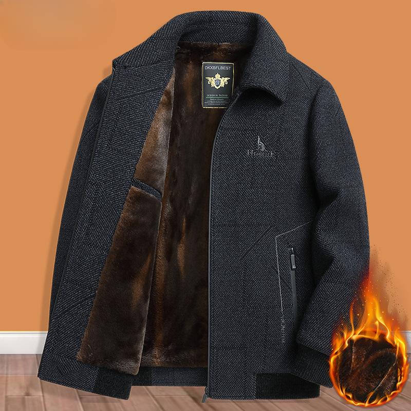 Осеннее и зимнее пальто для папы, флисовая куртка для людей среднего возраста, утепленная хлопковая одежда для дедушки среднего и пожилого возраста