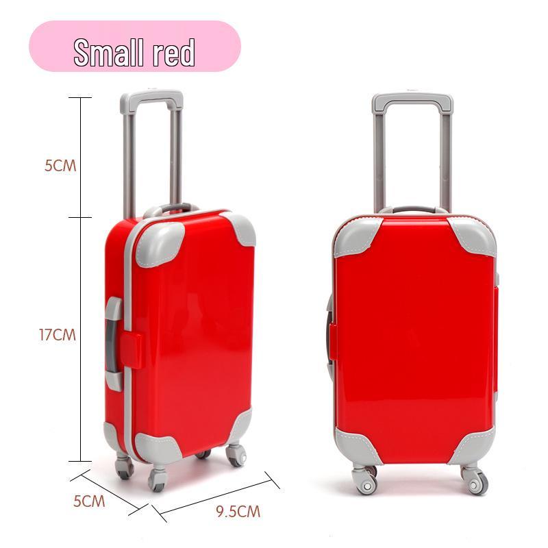 Compact Solid Color Kids Trolley Suitcase Toy with Eyelash Design for Dress-Up and Storage