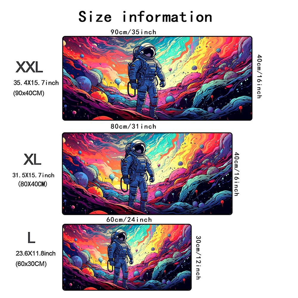 Planets And Astronauts Mouse Pad Desk Mat With Stitched Edge Nonslip Gaming Mats Pc Accessories Keyboard Long Desk Pads Mauspad