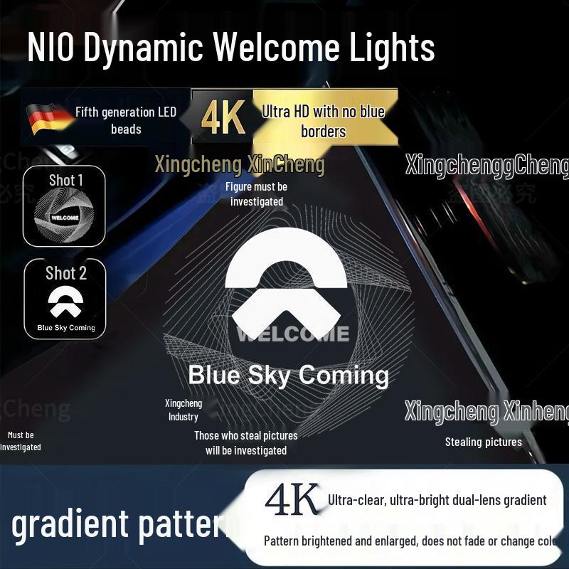 Добро пожаловать, лазерная проекция NIO для дверей автомобилей ES6, ES7, ES8, EC6, EC7, ET5, ET7