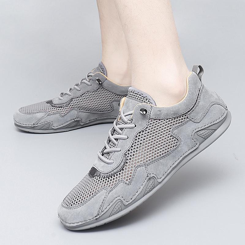 Мокасины для мужчин Повседневная сетчатая обувь Уличная дышащая обувь без застежек Летняя обувь для мужчин Белые кроссовки с бесплатной доставкой