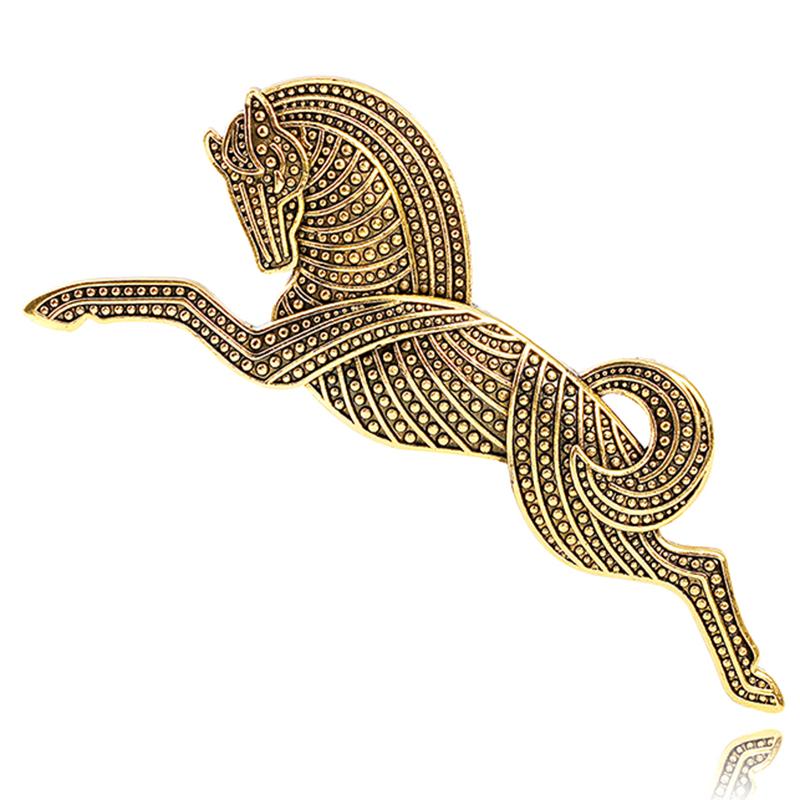 Модная винтажная золотая серебряная брошь в виде лошади для мужчин и женщин, сплав, бегущая лошадь, брошь в виде животного, аксессуары для корсажа