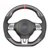 Black Carbon Fiber Suede Car Steering Wheel Cover for Volkswagen Golf 6 GTI R Jetta Polo Scirocco Tiguan CC R-Line 2009-2016