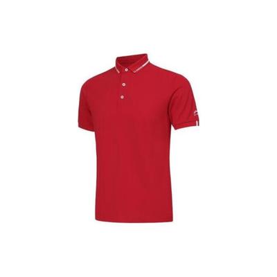 Li Ning Plain Pullover Рубашка поло с коротким рукавом Унисекс Рубашки поло Bull-Red APLR071-2