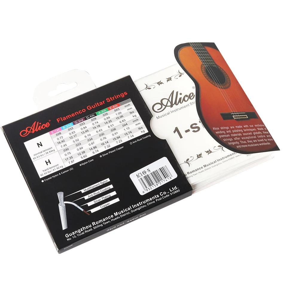Alice AC149 Flamenco Guitar Strings Crystal Nylon & Carbon Sliver Plated Copper Winding Nano Polished Coating