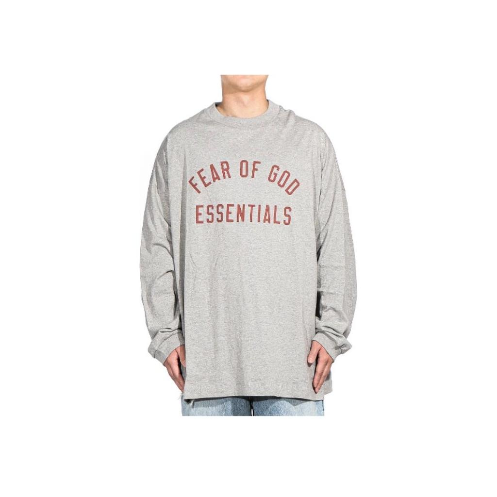 Fear of God Футболка Essentials Jersey с длинным рукавом, темно-меланжевый цвет, мужские топы, серый 125BT244201F