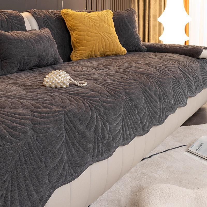 Подушка для дивана из синели, универсальная ткань для всех сезонов, нескользящая, простой современный кожаный чехол для дивана с прямым рядом, тканевое полотенце на спинку