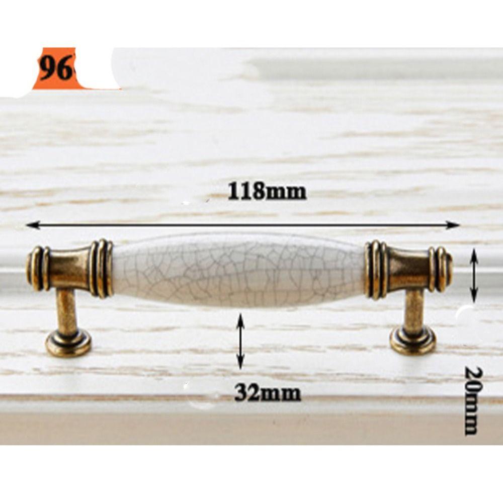 Керамические ручки для шкафа из цинкового сплава Антикварная бронза Дизайн с трещинами Ручка для двери гардероба Белые Винтажные ручки для ящиков Дверца шкафа