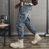Men's Trendy Workwear Jeans: 2025 Autumn/Winter Straight Loose Splicing Casual Slim-Fit Pants