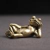 Antiques Miscellaneous Creative Frog Decoration Desktop Decoration Decoration Brass Floor Bronze Golden Toad Desktop Crafts