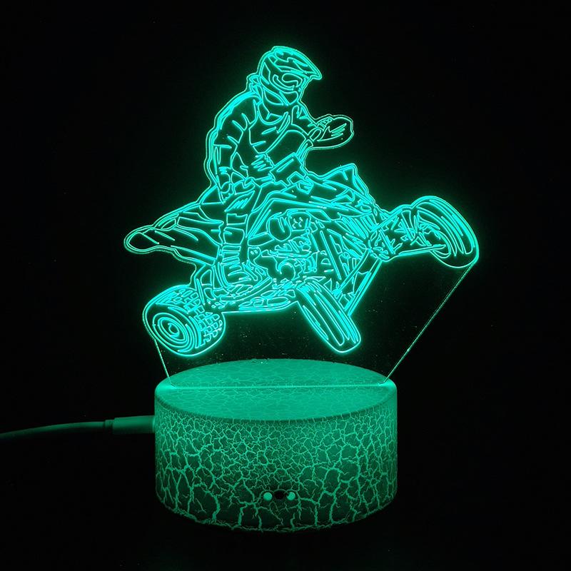 3D лампа мотоцикл горный велосипед светодиодный ночник USB кабель батарея красочный ночник спальня декор подарок на день рождения для мальчиков мужчин