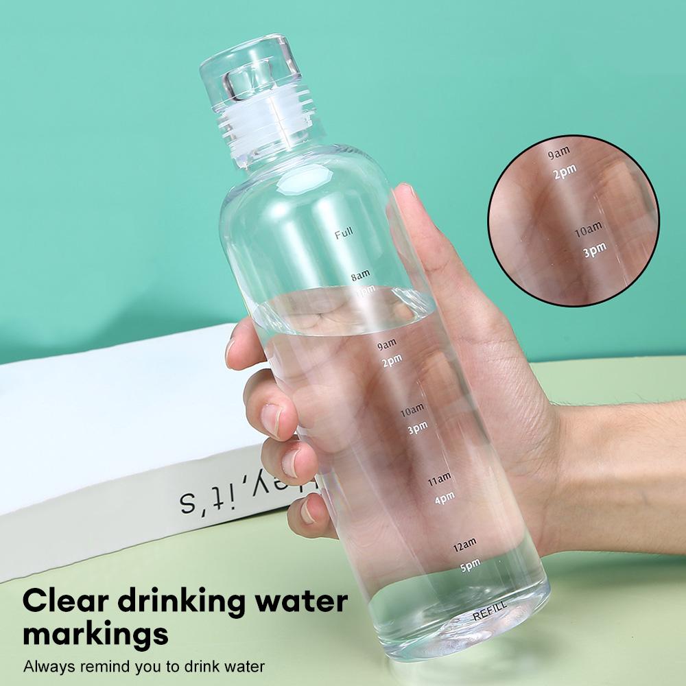 Large Capacity Plastic Portable Leak-proof Water Container Outdoor Water Bottle Transparent Sports Water Bottle With Time Scale