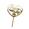 Gold Acrylic Heart Collection Cake Topper Dessert Decoration Birthday Party Cupcake