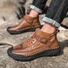 Модные мужские уличные ботинки Роскошные кожаные ботинки ручной работы на платформе для хайкинга для мужчин Повседневная обувь Высококачественные теплые мужские ботильоны Размер 48