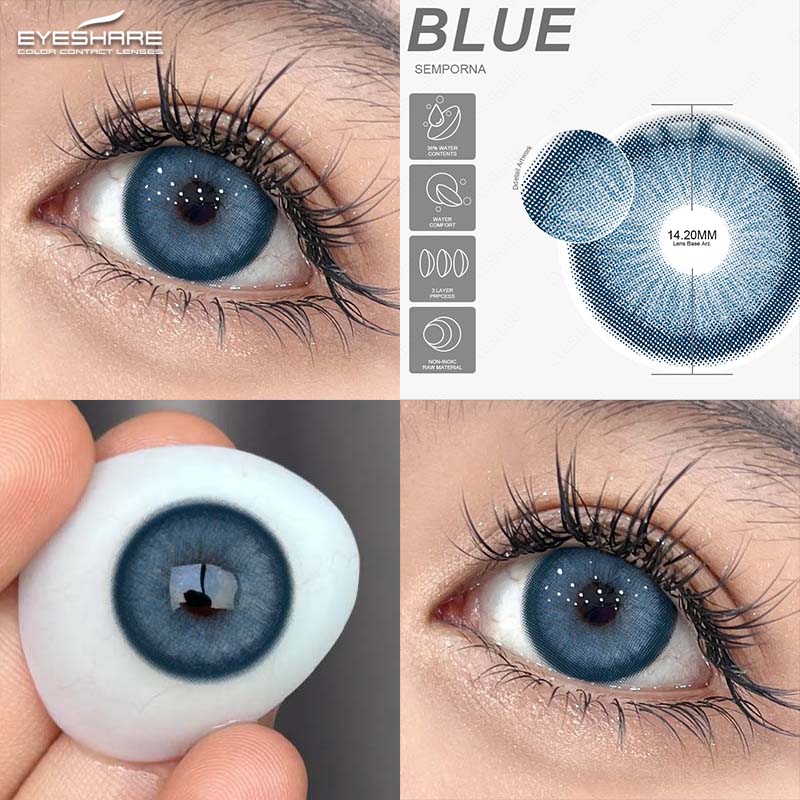Eyeshare Цветные контактные линзы 1 пара коричневые натуральные линзы для очков фиолетовые модные контактные линзы синие линзы зеленые годовые контактные линзы
