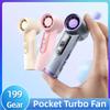 Pocket Turbo Fan Mini Small Wind Cannon Summer Cooling Neck Hanging Fan Portable Digital Display Wireless Rechargeable Blower