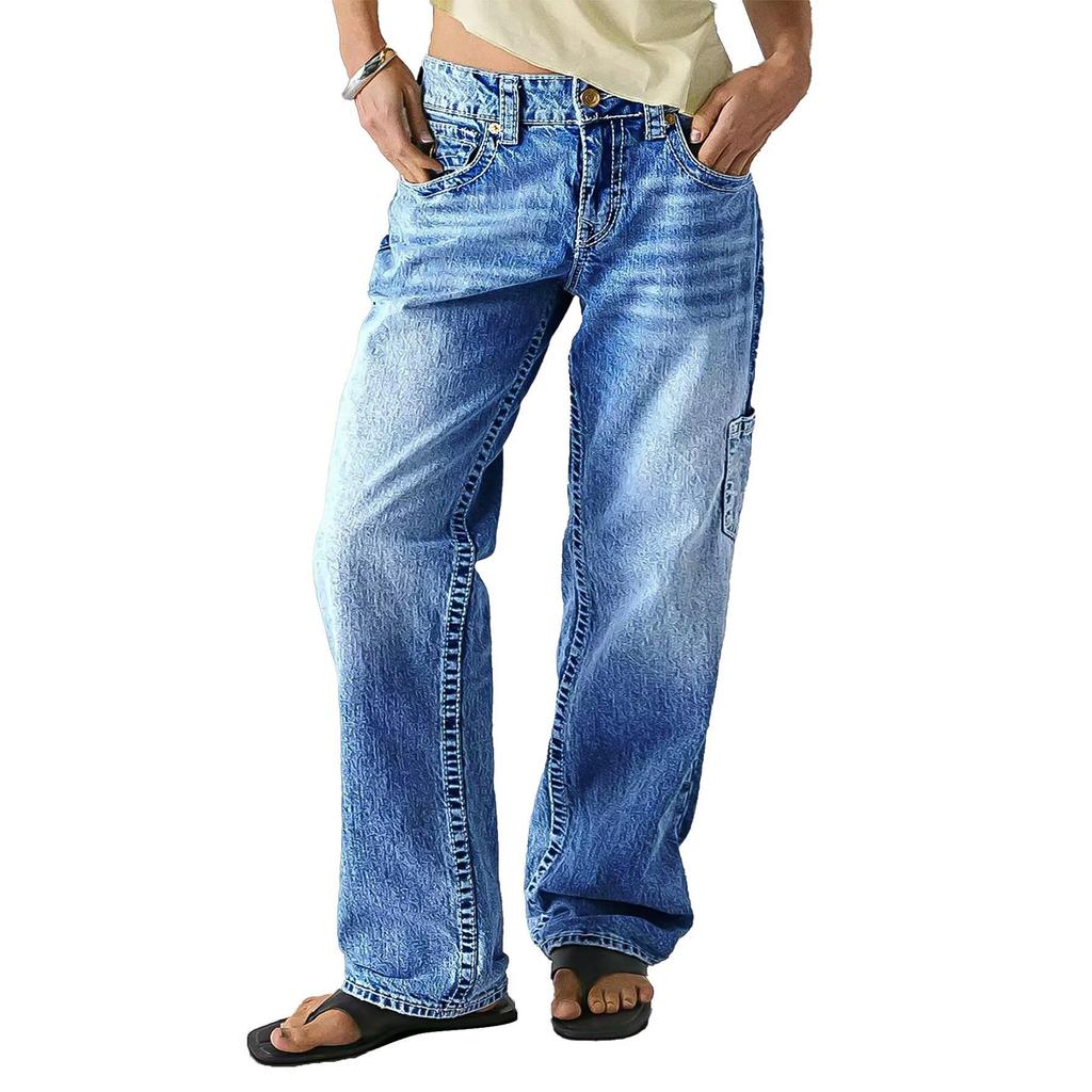 Женские повседневные модные прямые джинсы