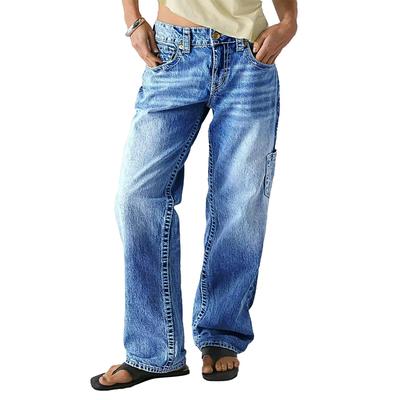 Женские повседневные модные прямые джинсы