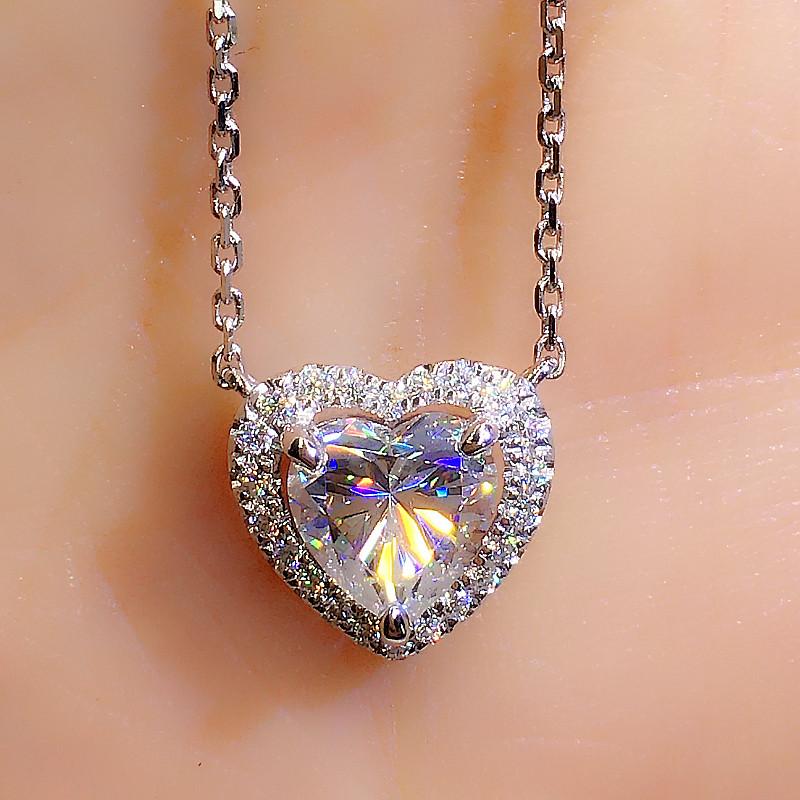 Новое ожерелье с кристаллами «Любовь», женские обручальные свадебные аксессуары, прозрачное сердце, кубический циркон, подарок на день Святого Валентина, модные украшения