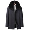 Winter New Medium-length Woolen Coat for Middle-aged and Elderly Men, Plus Velvet and Thickened Daddy Wear, Warm Woolen Coat Jacket for Men